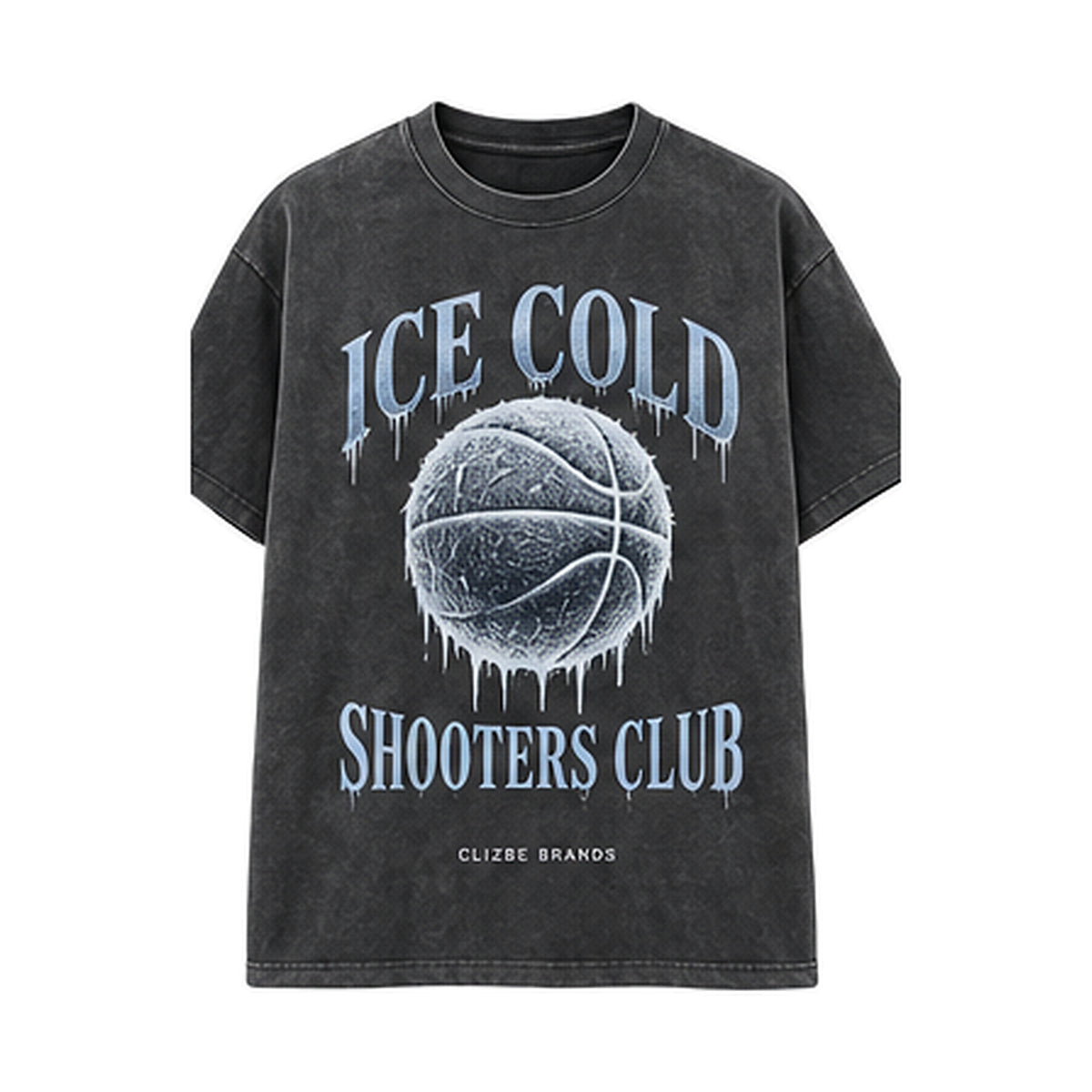 Ice Cold Shooters Club CLIZBE HOOPS heavyweight oversized T-shirt