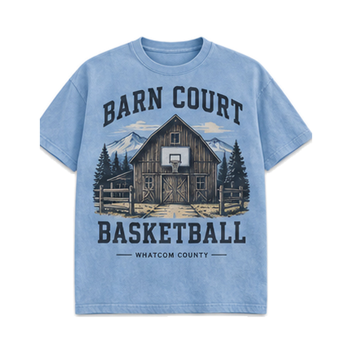 Barn Court Basketball CLIZBE HOOPS heavyweight oversized T-shirt