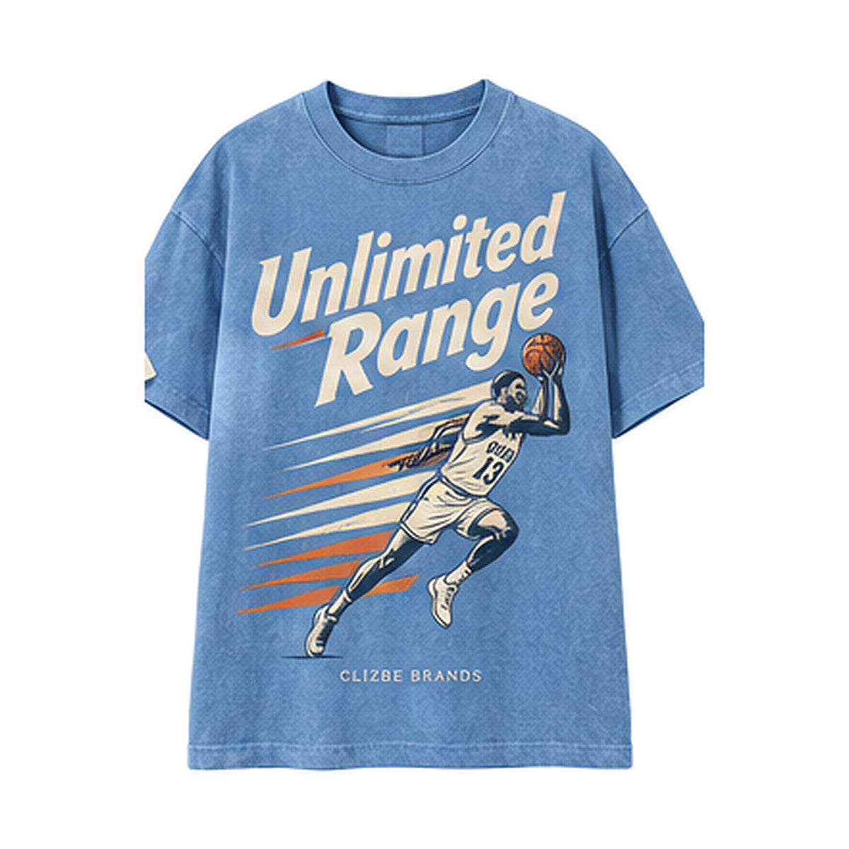 Unlimited Range CLIZBE HOOPS heavyweight oversized T-shirt
