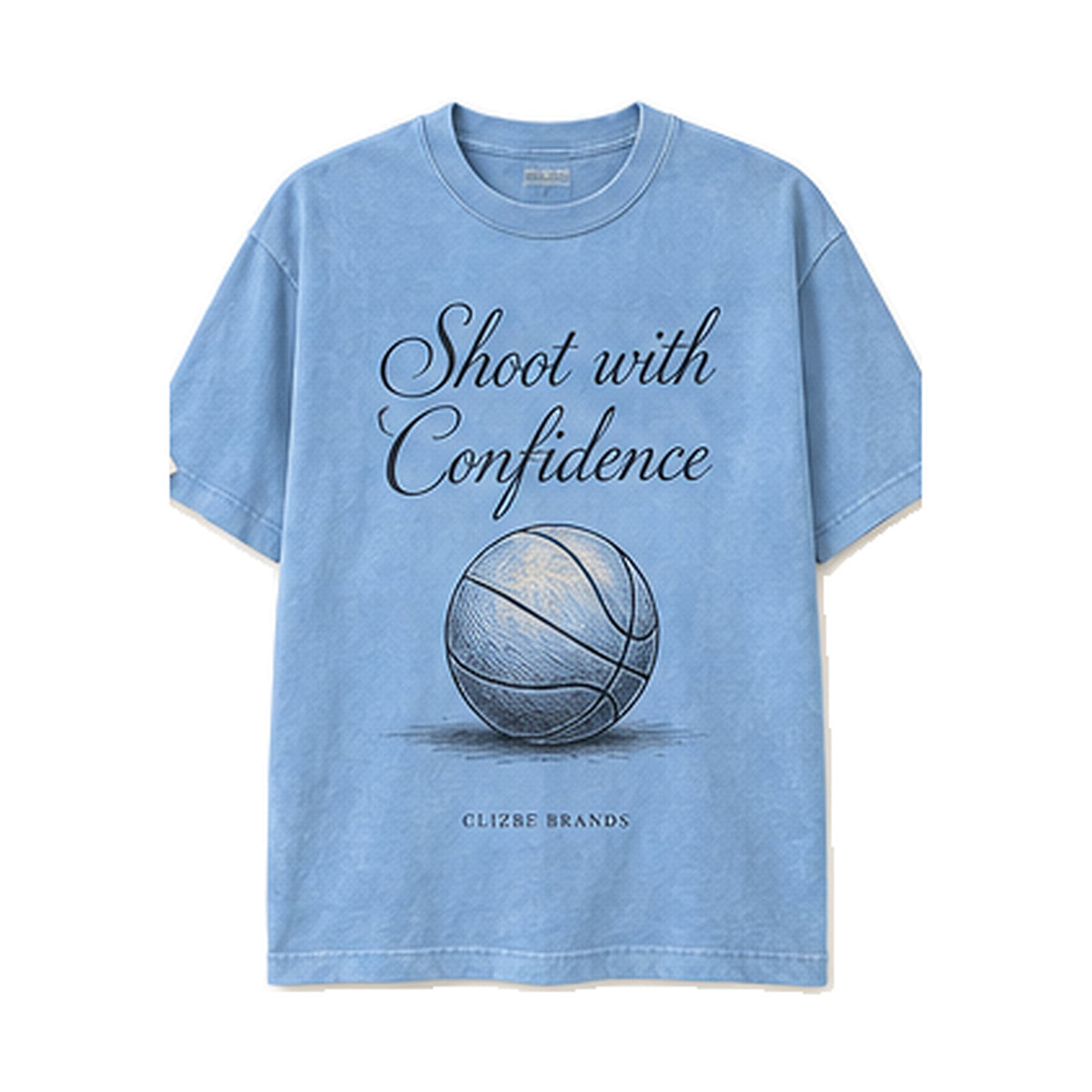 Shoot with Confidence CLIZBE HOOPS heavyweight oversized T-shirt